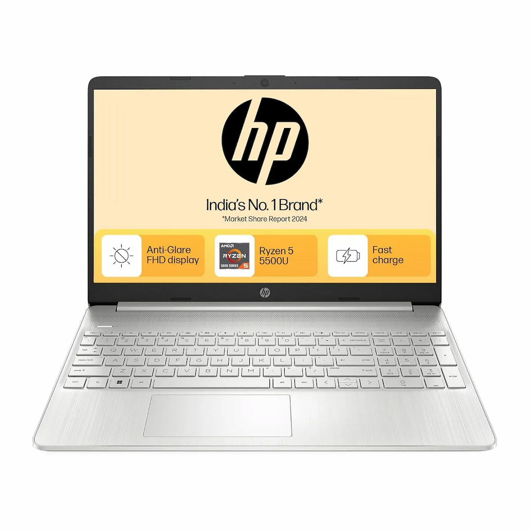 HP 15s AMD Ryzen 5 5500U (8GB RAM, 512 GB SSD, Natural Silver) EQ2144AU Laptop