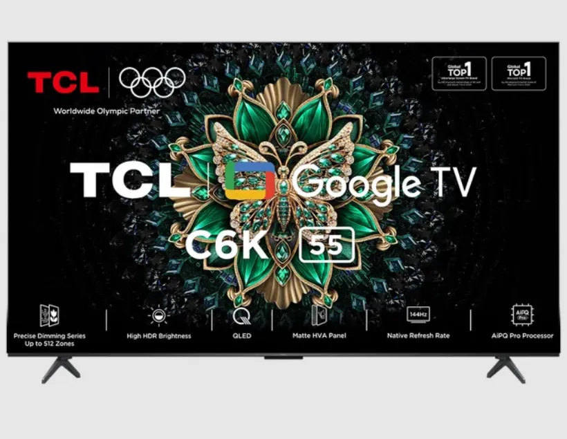 TCL 55 Inch LED TV 4K QLED Mini 120HZ Google TV(55C6K)