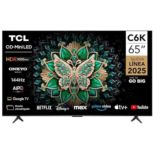 TCL 65 Inch LED TV 4K QLED Mini TV (65C6KS)