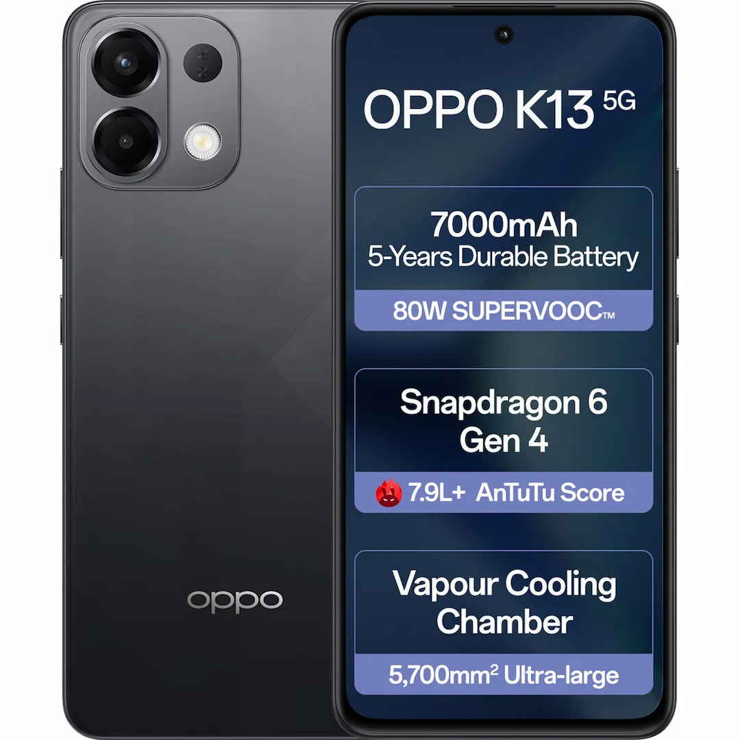 OPPO K13 5G  (Prism Black, 8 GB + 256 GB)