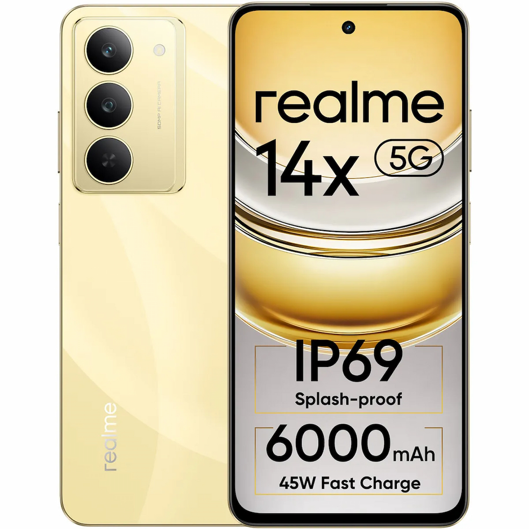 Realme 14X 5G (Golden Glow, 6 GB + 128 GB)  