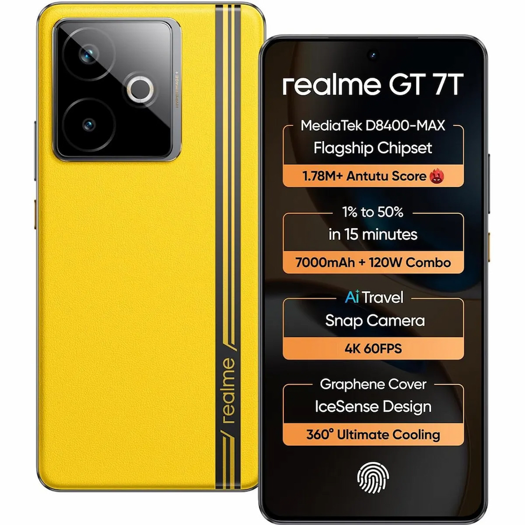 Realme GT 7T 5G (Racing Yellow, 12 GB + 256 GB)  