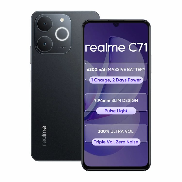 Realme C71 (Obsidian Black, 4GB + 64GB)