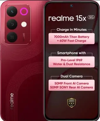 REALME 15X 5G 8/128GB MOBILE PHONE MAROON RED