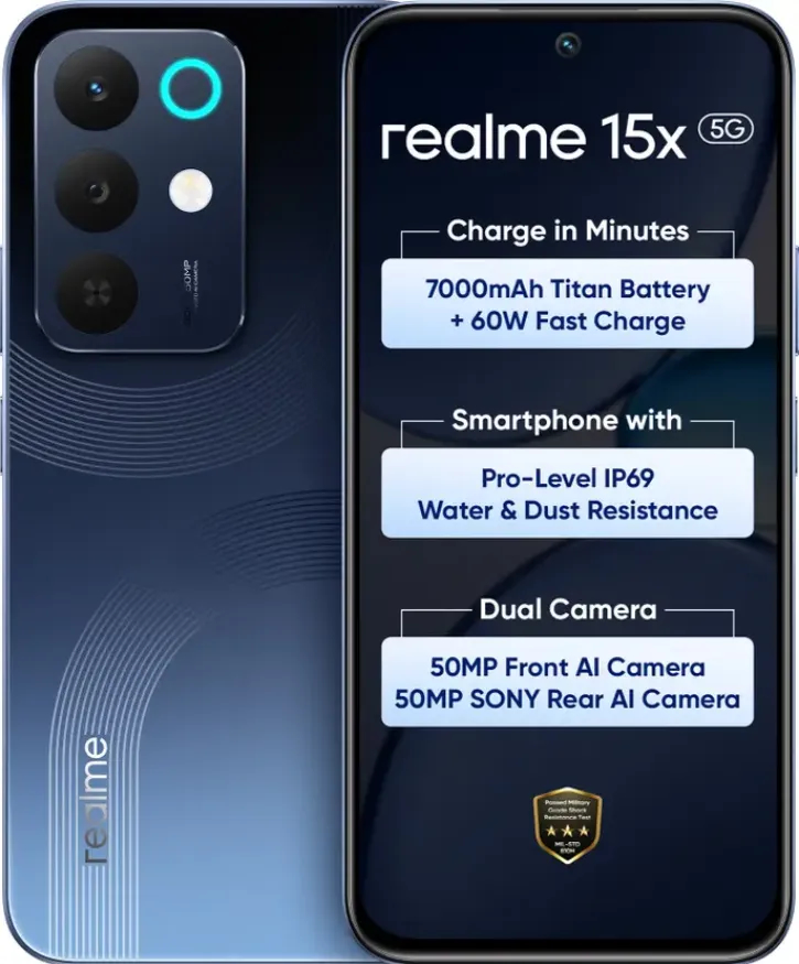 Realme 15X 5G (Marine Blue, 6GB + 128GB)
