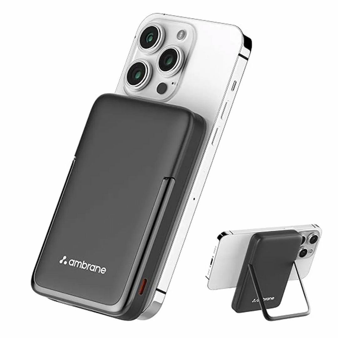 Ambrane Aerosync Magsafe Wireless Powerbank 10000mAh 22.5W (Black)