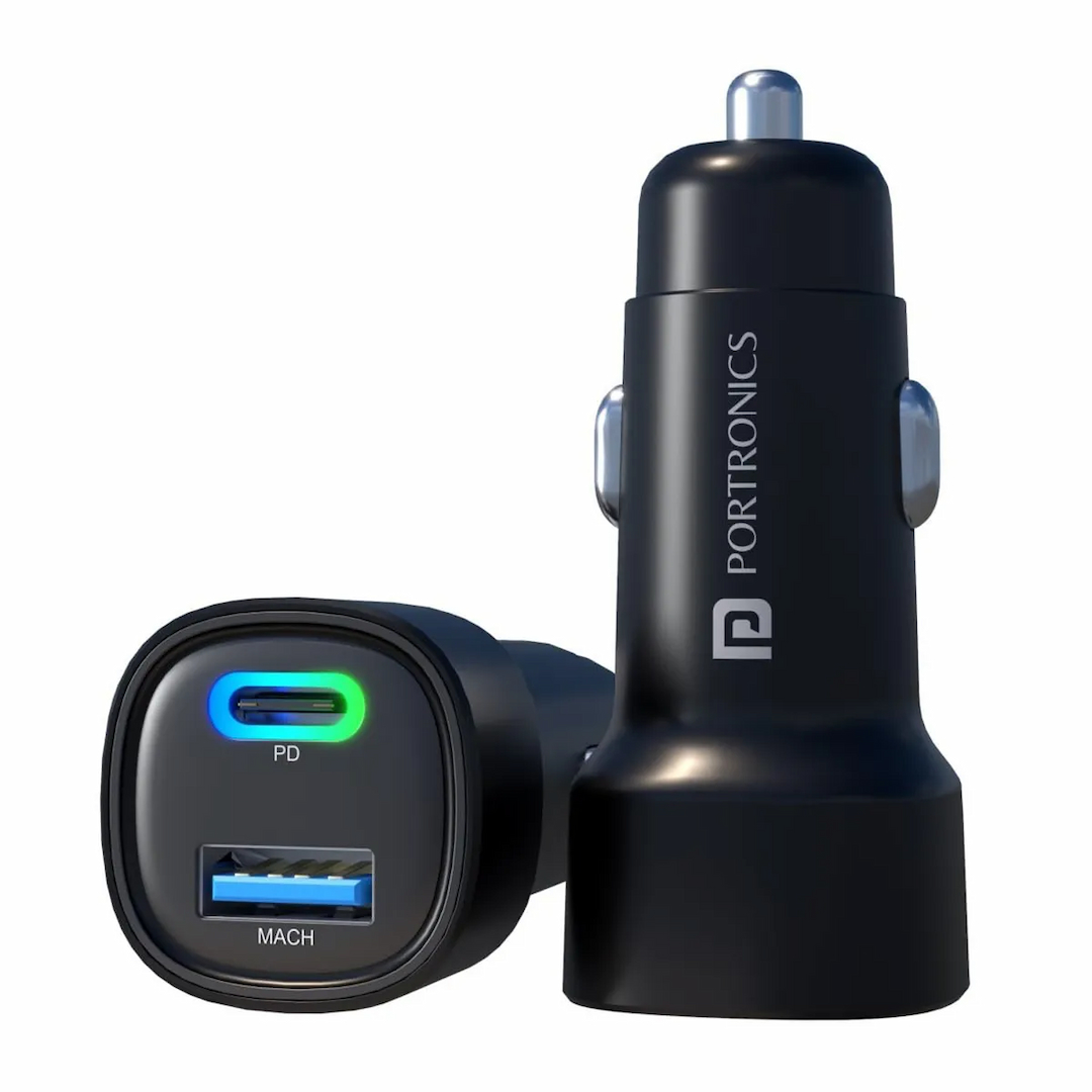 Por-1872 Car Power-30 Dual Ports 30W Black  