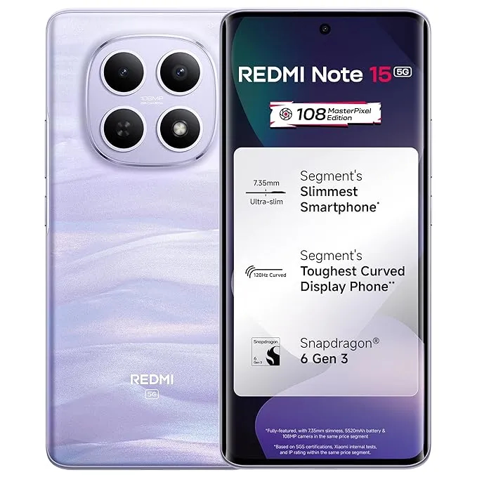 REDMI Note 15 5G (Mist Purple, 8GB RAM, 128GB Storage)