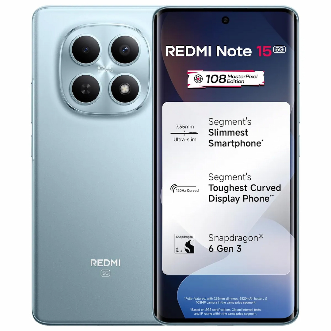 REDMI Note 15 5G (Glacier Blue, 8GB RAM, 256GB Storage)