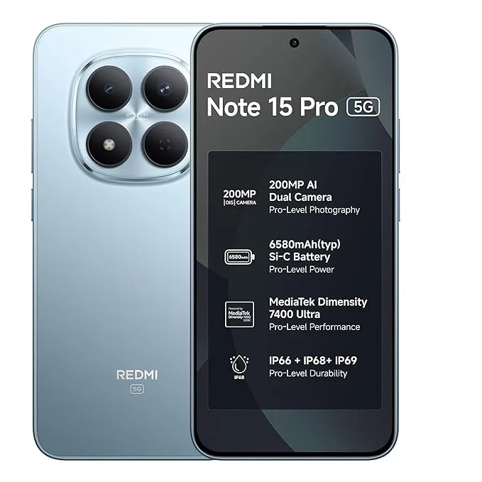 REDMI Note 15 Pro 5G (Mirage Blue, 8GB RAM, 128GB Storage)