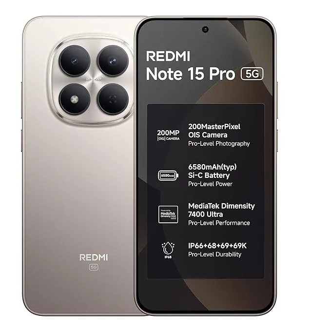 REDMI Note 15 Pro 5G (Silver Ash, 8GB RAM, 256GB Storage)