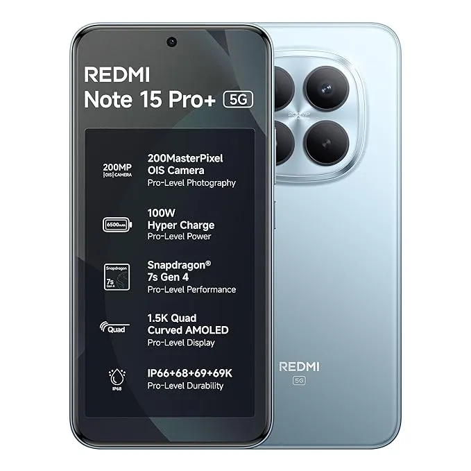 REDMI Note 15 Pro+ 5G (Mirage Blue, 12GB RAM, 512GB Storage)
