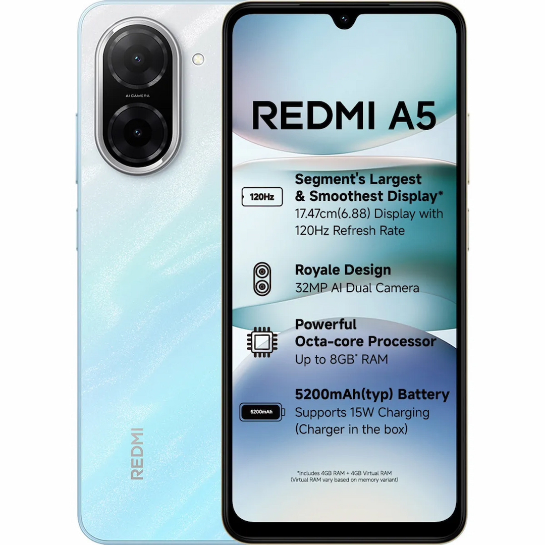 Redmi A5 (3GB + 64GB, Pondicherry Blue)