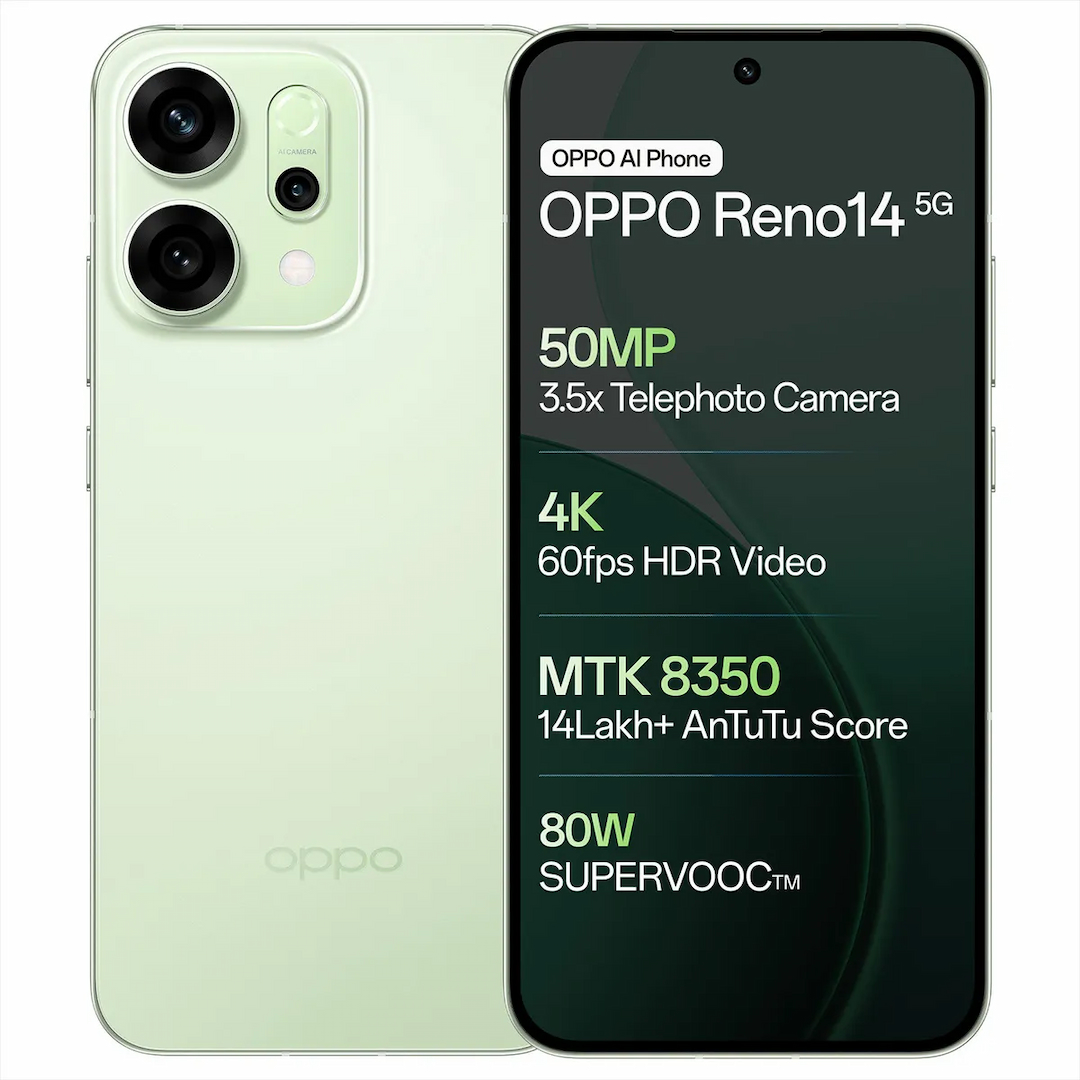 Oppo Reno 14 5G (Mint Green, 8GB + 256GB)