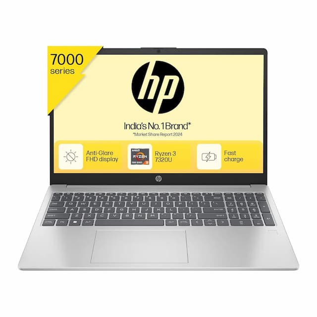 HP 15 AMD Ryzen 3 7320U (8GB RAM, 512 GB SSD, Silver) FC0154AU Laptop