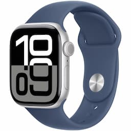 Apple Watch Series 10 GPS 42MM (Silver Aluminium Case, Denim Sport Band-M/L)