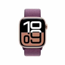 Apple Watch Series 10 GPS 42MM (Cellular Rose Gold Aluminium Case, Plum Sport Loop)