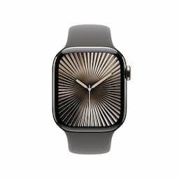 Apple Watch Series 10 GPS 42MM (Cellular Natural Titanium Case, Stone Grey Sport Band-S/M)