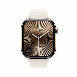 Apple Watch Series 10 GPS + CELLULAR 46MM ( Gold Titanium Case, Starlight Sport Band-S/M)