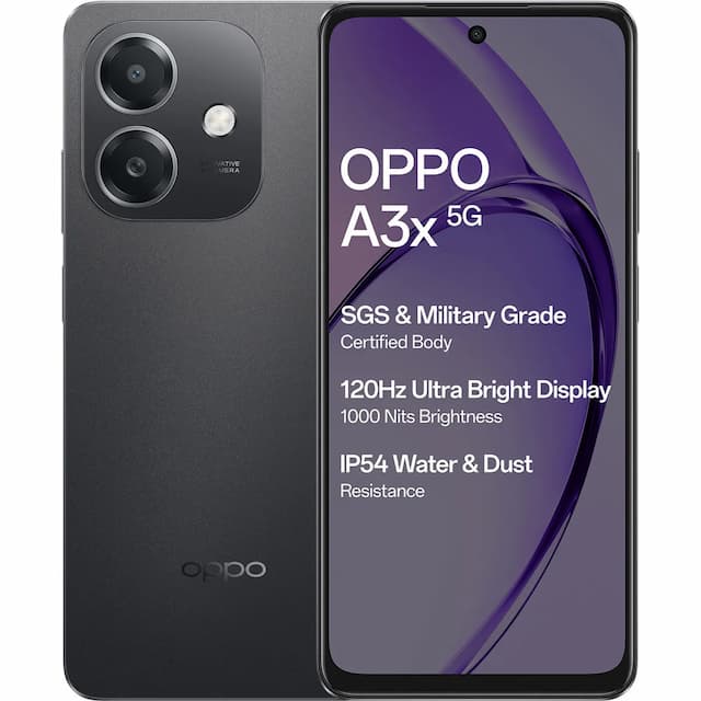 OPPO A3x (Sparkle Black, 4 GB + 128 GB)