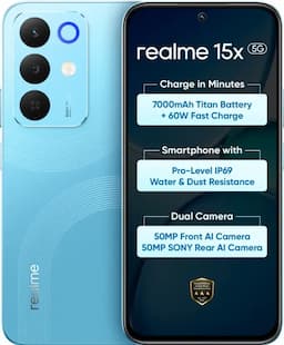 Realme 15X 5G (Aqua Blue, 8GB + 128GB)
