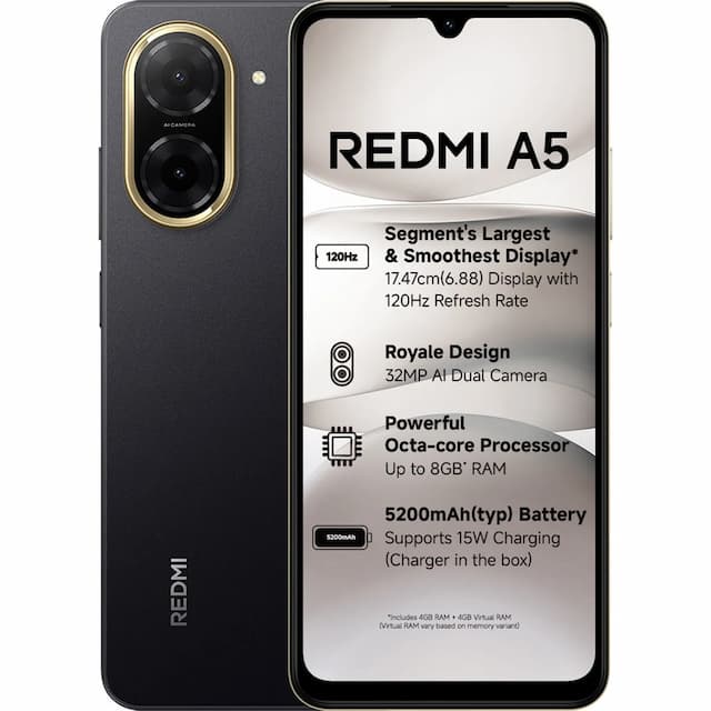 Redmi A5 (3GB + 128 GB, Black)
