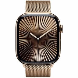 Apple Watch Series 10 GPS 46MM (Cellular Gold Titanium Case, Gold Milanese Loop-S/M)