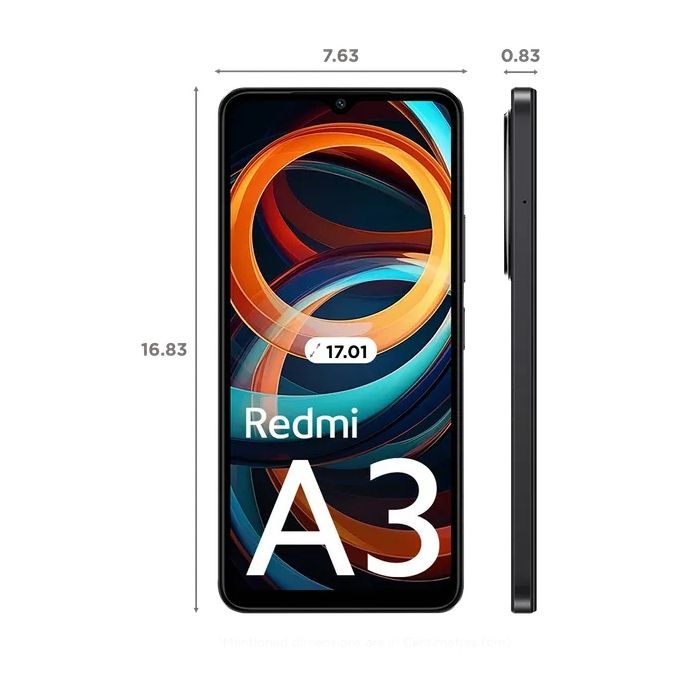 Redmi A3 (Midnight Black, 4GB + 128GB) - Poojara Telecom