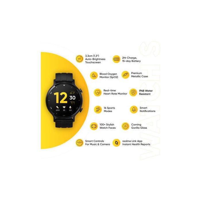 realme Watch S Black Poojara Telecom