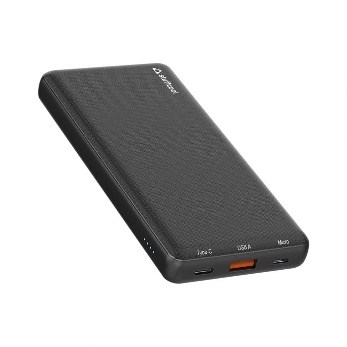 Stuffcool 10000 mAh Type-C PD 20W + USB A Fast Charger Power Bank (Black)