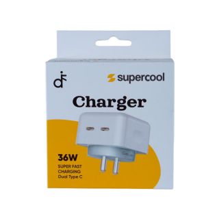 Supercool 36W Dual Type C Port Adapter 