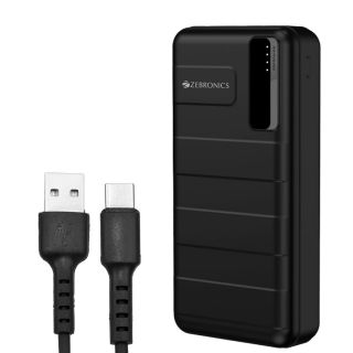 Zebronics Zeb MB20000MAH S52 (Black, 22.5W) Powerbank