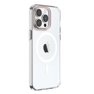 Poojara Prime iPhone 15 Pro Magnetic Case With Colorful Camera Frame - Orange