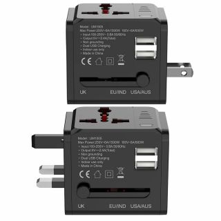 UltraProlink World Travel Adapter with Dual USB