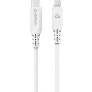 Stuffcool Bolt MFI Approved Type C to Lightning Cable (White)